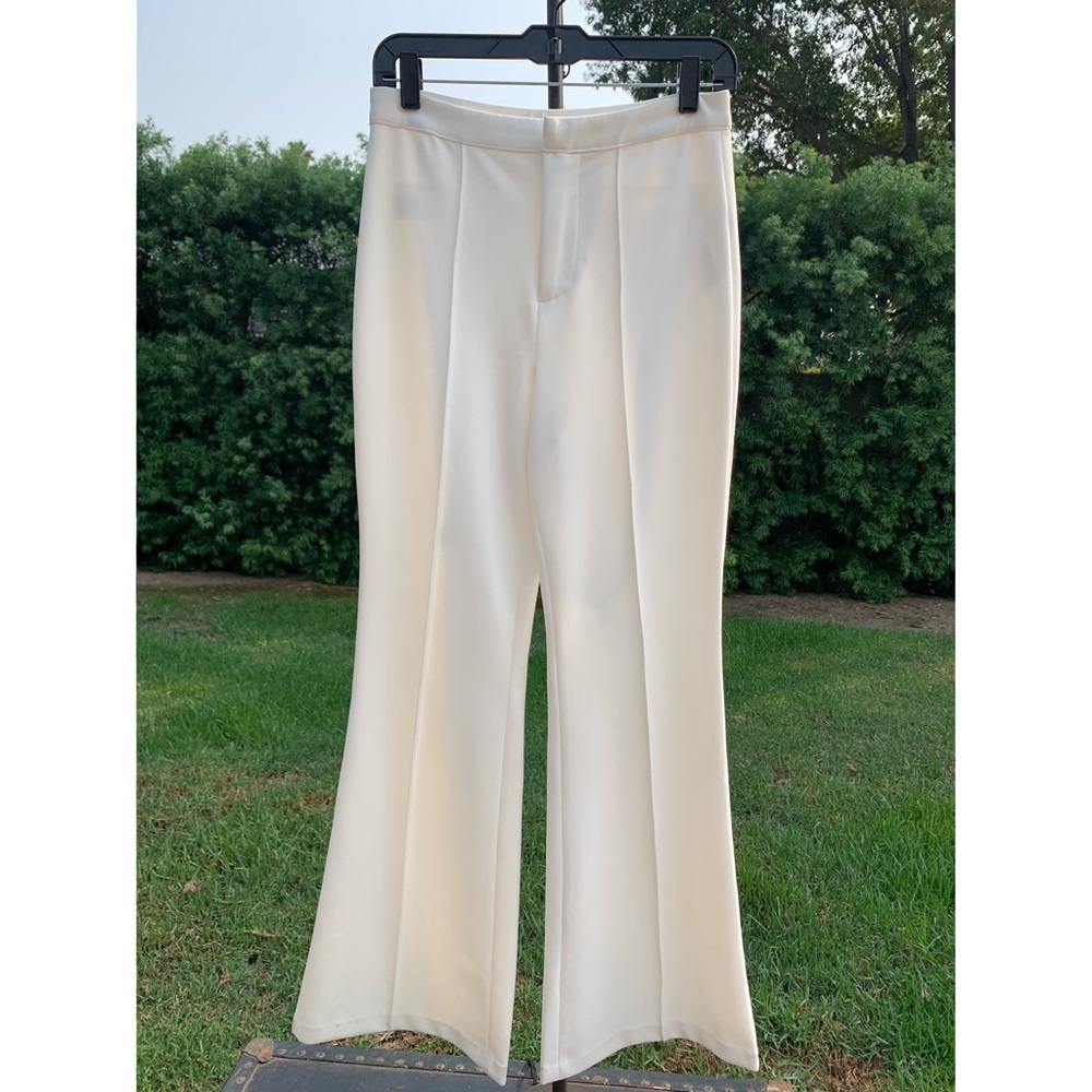 F21 white high wasted flare pants